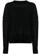 Theory Long-sleeve Fitted Sweater - Black