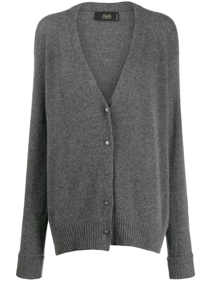 Maison Flaneur Long Cashmere Cardigan - Grey