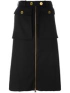 Alexander Mcqueen - A-line Military Skirt - Women - Virgin Wool - 42, Black, Virgin Wool