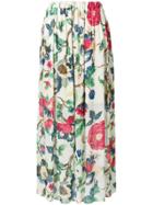 Semicouture Floral Print Maxi Skirt - Nude & Neutrals