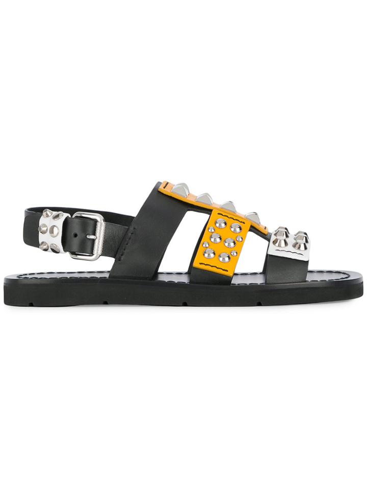 Prada Studded Strap Sandals - Black