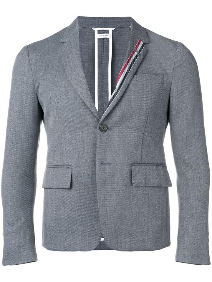 Thom Browne Rwb Stripe Unconstructed Sport Coat - Grey