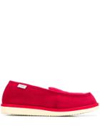 Suicoke Logo Corduroy Loafers - Red