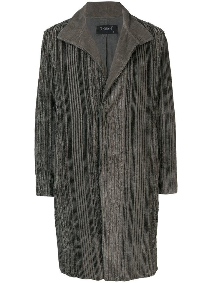 Transit Textured Stripe Coat - Grey
