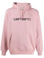 Carhartt Wip Logo Printed Hoodie - Pink