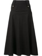 Derek Lam Pleated Midi Dress, Women's, Size: 38, Black, Cotton/elastodiene/polyamide