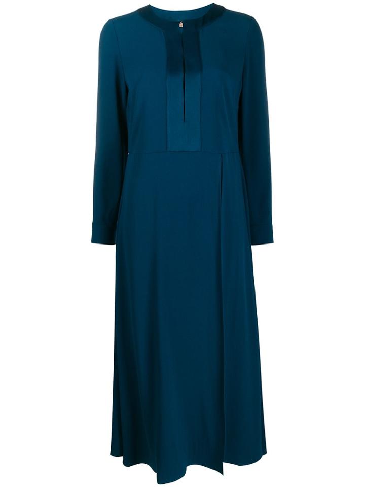 Twin-set Contrast Slip Dress - Blue