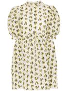 Cecilie Bahnsen Uma Floral Print Mini Dress - White