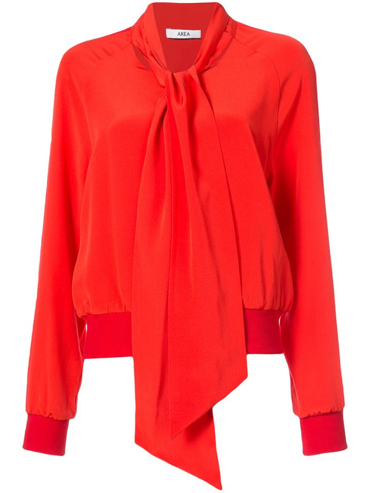 Area Tie-neck Bomber Jacket - Red