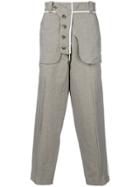 Maison Flaneur Micro Houndstooth Deconstructed Trousers - Nude &