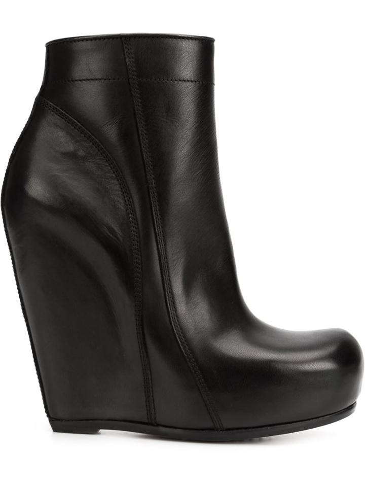 Rick Owens Tall Zip Wedge Boots