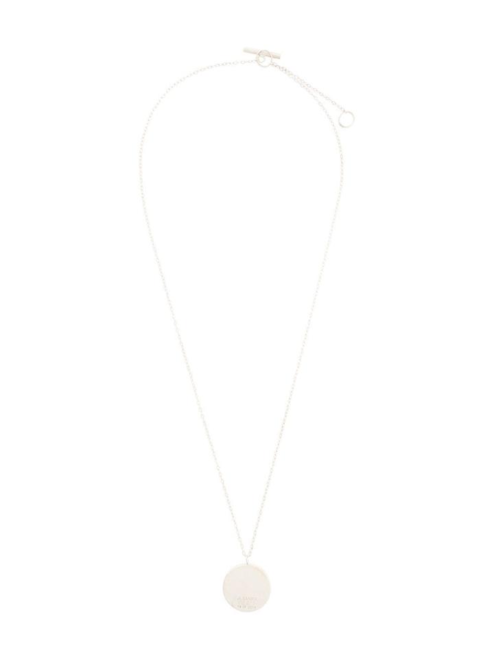 Jil Sander Engraved Coin Pendant Necklace - Silver