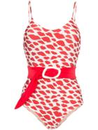 Adriana Degreas Bacio Lips-print Swimsuit - Red