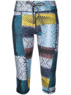 The Upside Patched Python Fitness Capris - Multicolour