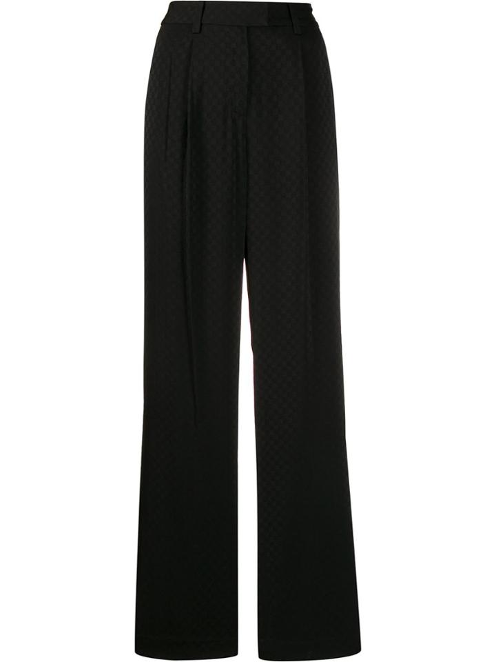 Michael Michael Kors Flared Logo Jacquard Trousers - Black