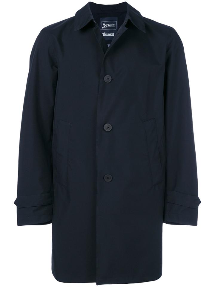 Herno Trylayer Trench Coat - Blue