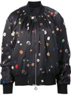 Edun Button Print Satin Bomber