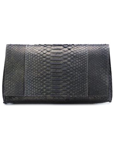 B May Snakeskin Clutch