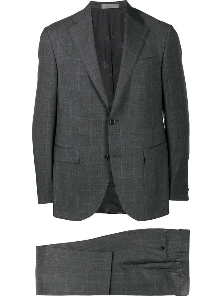 Corneliani Check Two-piece Formal Suit - Grey