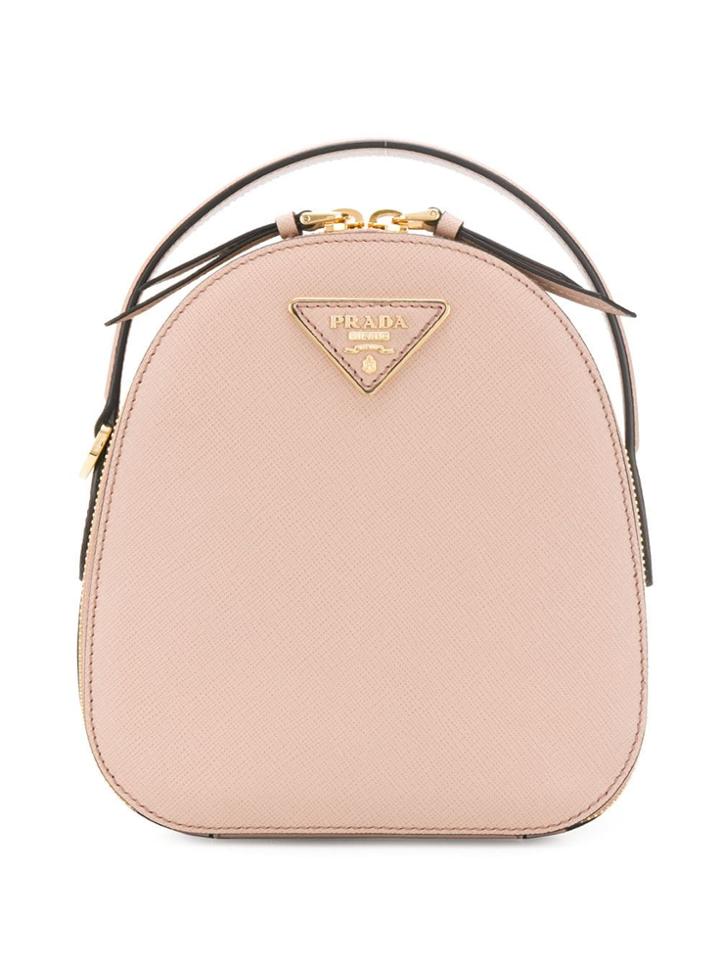Prada Mini Logo Plaque Backpack - Pink