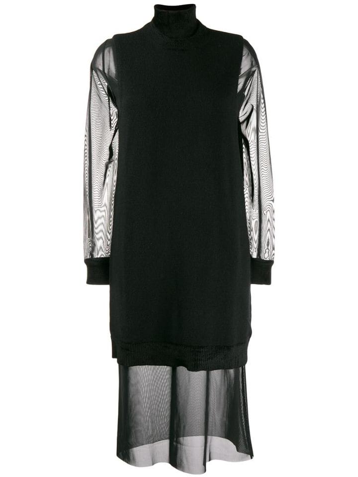 Mcq Alexander Mcqueen Roll Neck Shift Dress - Black