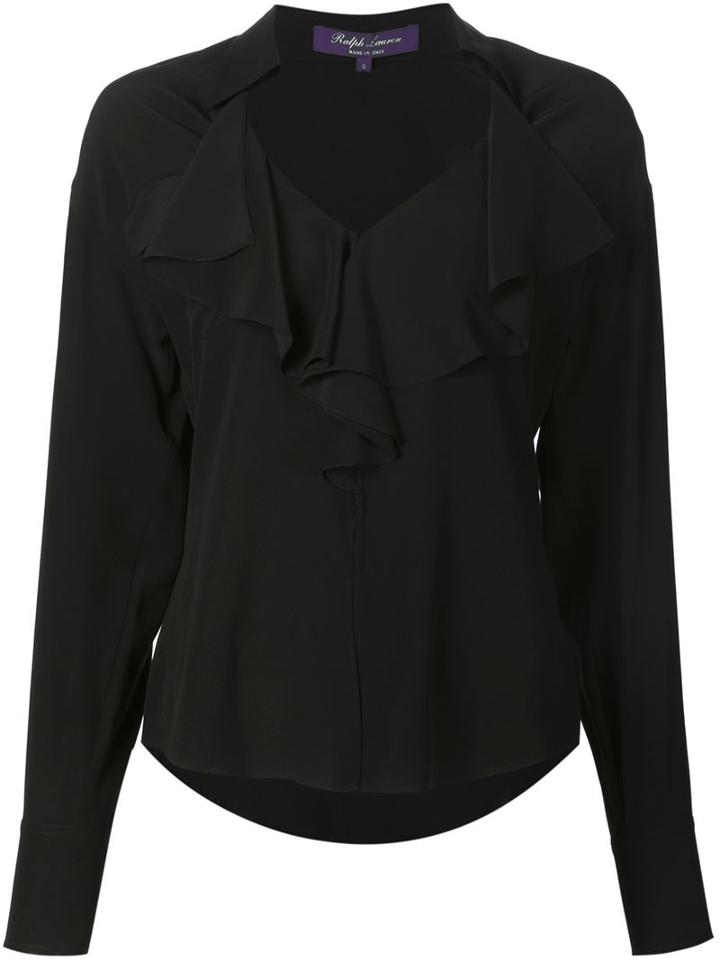 Ralph Lauren Black Ruffle Blouse