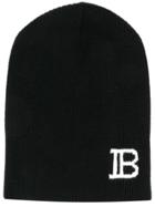 Balmain Intarsia Logo Beanie - Black