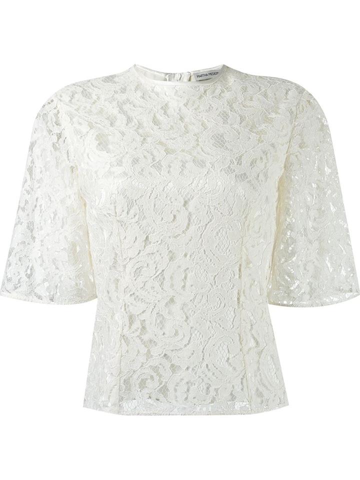 Martha Medeiros Round Neck Lace Blouse