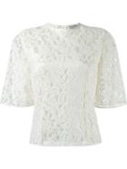 Martha Medeiros Round Neck Lace Blouse