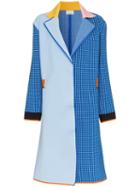 I-am-chen Contrast Checked Midi-coat - Blue
