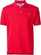 Comme Des Garçons Play Embroidered Heart Polo Shirt, Men's, Size: M, Red, Cotton