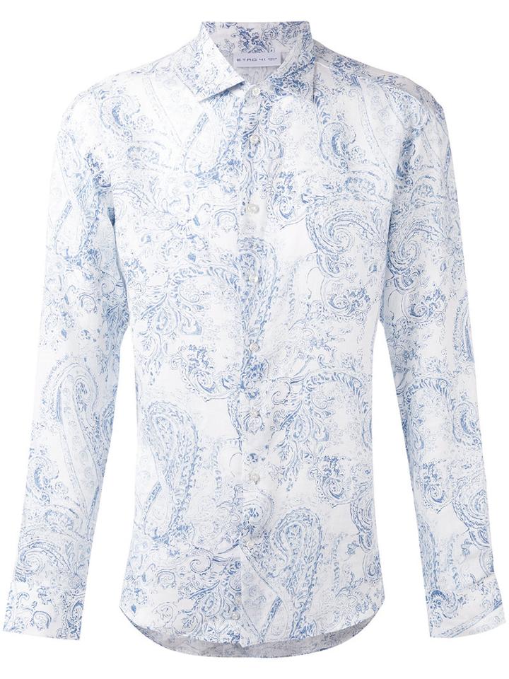 Etro - Paisley Shirt - Men - Linen/flax - 41, White, Linen/flax