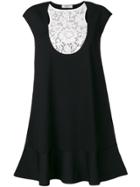 Valentino Lace Panel Shift Dress - Black