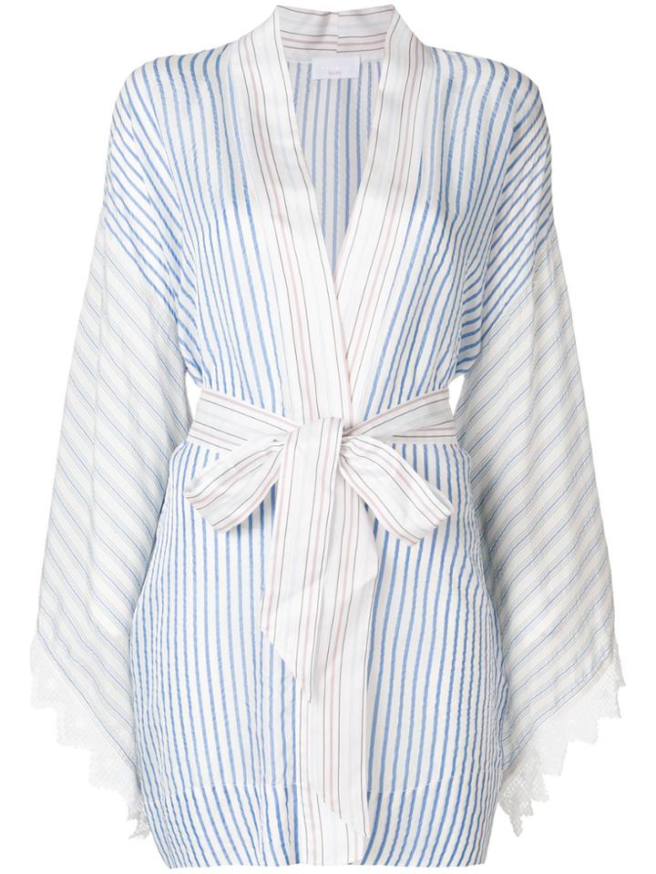 P.a.r.o.s.h. Striped Wrap Jacket - Blue