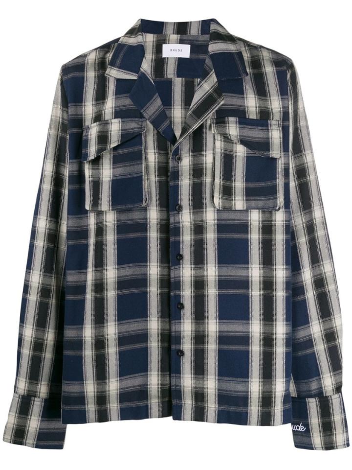 Rhude Chest Pocket Plaid Shirt - Blue