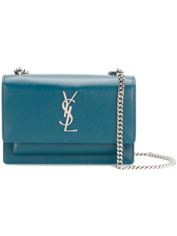 Saint Laurent Sunset Chain Wallet - Blue