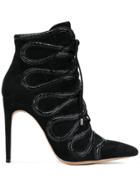 Alexandre Birman Embellished Lace-up Boots - Black