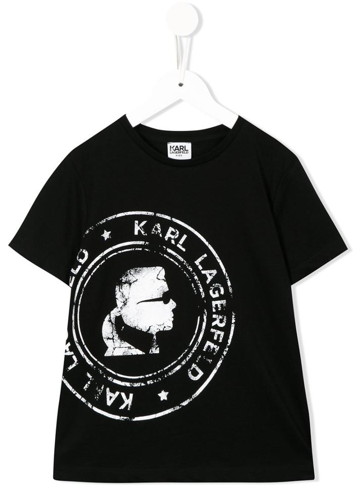 Karl Lagerfeld Kids Logo Print T-shirt, Boy's, Size: 12 Yrs, Black