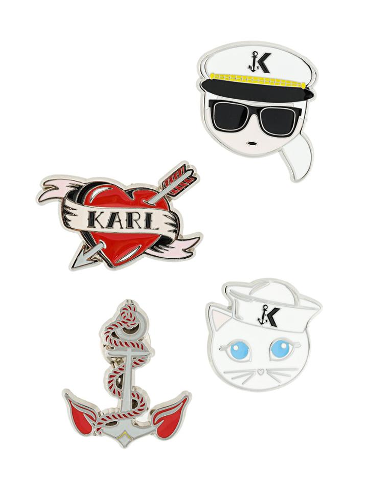 Karl Lagerfeld Captain Karl Brooches - Multicolour