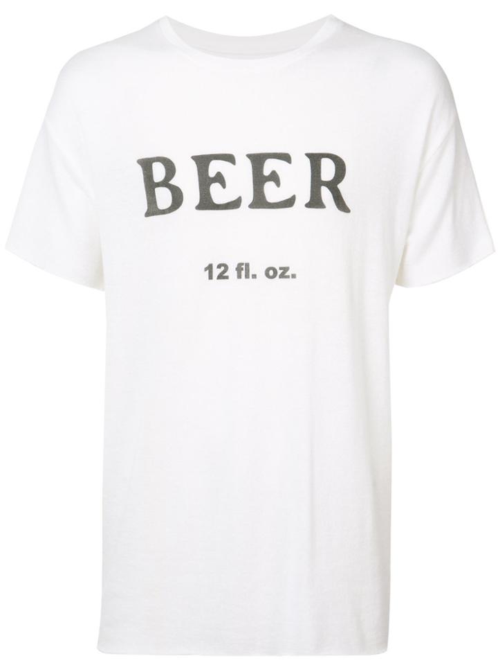The Elder Statesman 'beer' Print T-shirt - White