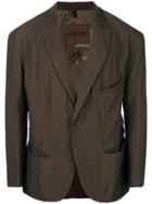 Ziggy Chen Scalloped Button Up Blazer - Brown