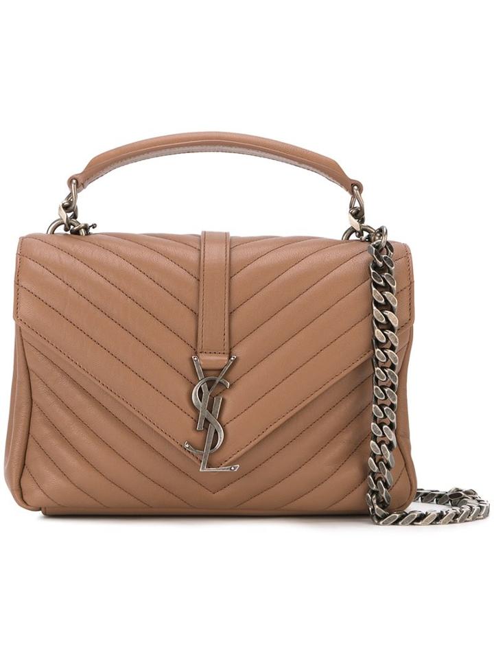 Saint Laurent Medium 'collège Monogram' Shoulder Bag, Women's, Pink/purple