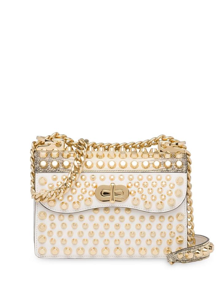 Prada Prada Belle Studded Leather Bag - White