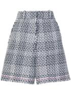 Thom Browne High-waisted Raw Edge Shorts - Blue