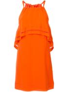 Trina Turk - Ruffled Detail Dress - Women - Silk/polyester - 6, Yellow/orange, Silk/polyester