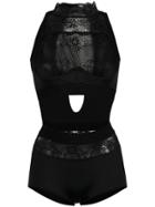 À La Garçonne High Neck Lace Body - Black