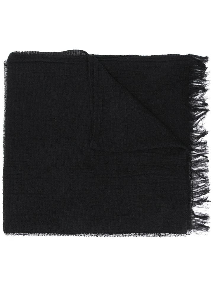 Issey Miyake Men Fringed Edge Scarf - Black