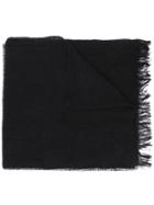 Issey Miyake Men Fringed Edge Scarf - Black