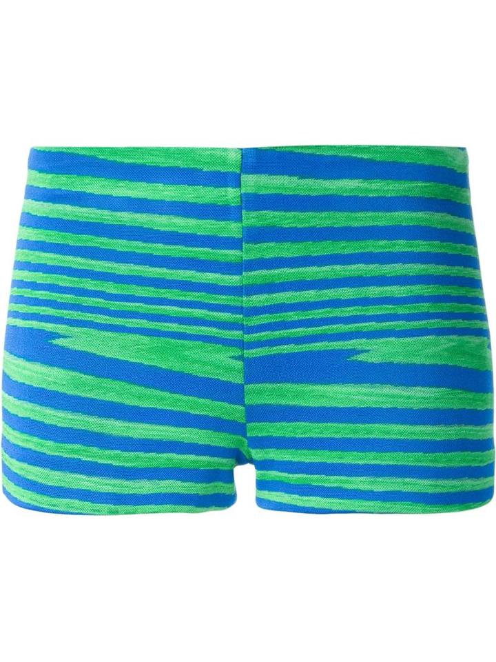 Missoni Striped Knit Shorts, Women's, Size: 38, Green, Rayon/polyester/spandex/elastane