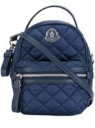 Moncler Georgine Crossbody Bag, Adult Unisex, Blue, Leather/polyester